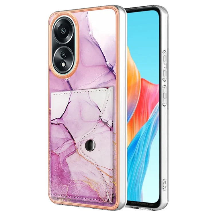 YB Leather Coating Series-9 for Oppo A58 4G Case Card Holder Leather+TPU IMD Protective Cover