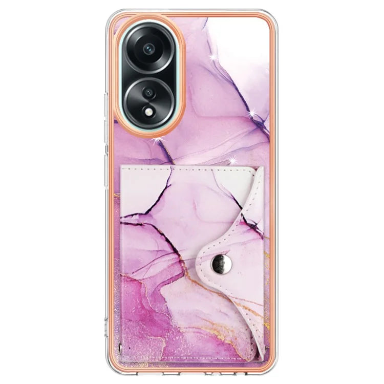 YB Leather Coating Series-9 for Oppo A58 4G Case Card Holder Leather+TPU IMD Protective Cover