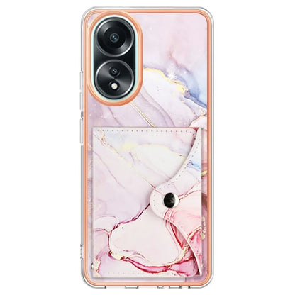 YB Leather Coating Series-9 for Oppo A58 4G Case Card Holder Leather+TPU IMD Protective Cover