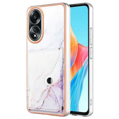 YB Leather Coating Series-9 for Oppo A58 4G Case Card Holder Leather+TPU IMD Protective Cover