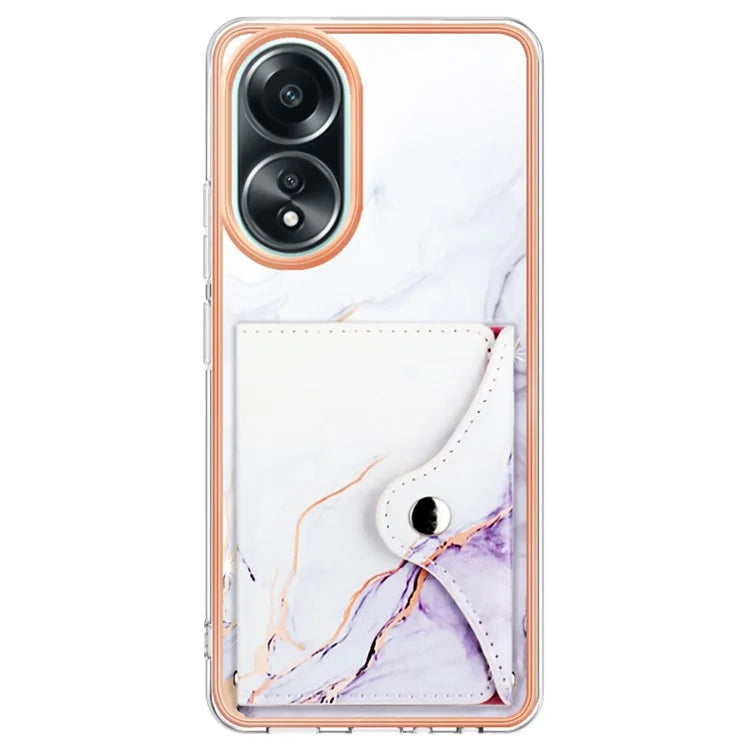 YB Leather Coating Series-9 for Oppo A58 4G Case Card Holder Leather+TPU IMD Protective Cover