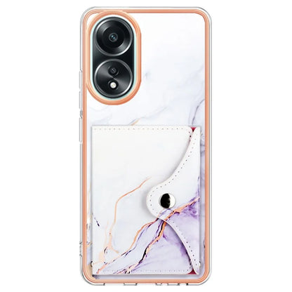 YB Leather Coating Series-9 for Oppo A58 4G Case Card Holder Leather+TPU IMD Protective Cover