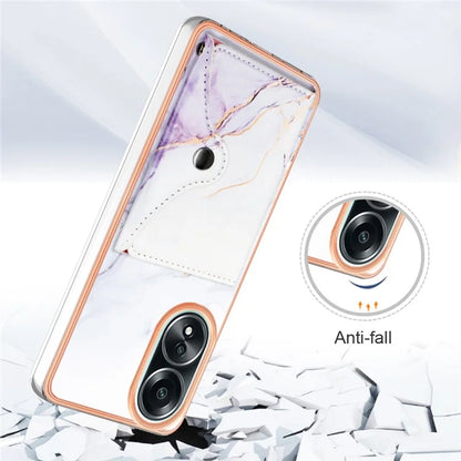 YB Leather Coating Series-9 for Oppo A58 4G Case Card Holder Leather+TPU IMD Protective Cover