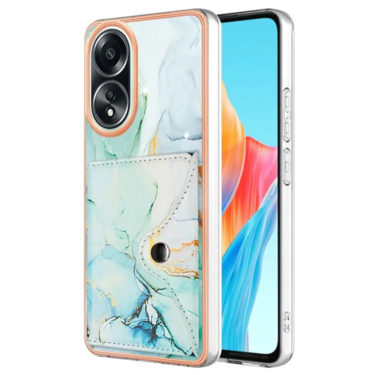 YB Leather Coating Series-9 for Oppo A58 4G Case Card Holder Leather+TPU IMD Protective Cover