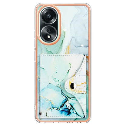 YB Leather Coating Series-9 for Oppo A58 4G Case Card Holder Leather+TPU IMD Protective Cover