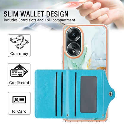 YB Leather Coating Series-9 for Oppo A58 4G Case Card Holder Leather+TPU IMD Protective Cover
