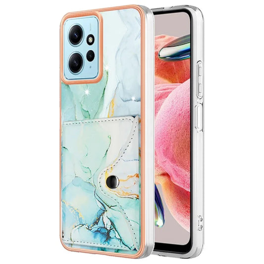 YB Leather Coating Series-9 for Xiaomi Redmi Note 12 4G IMD Case Leather+TPU Kickstand Phone Cover