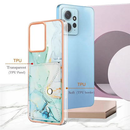 YB Leather Coating Series-9 for Xiaomi Redmi Note 12 4G IMD Case Leather+TPU Kickstand Phone Cover