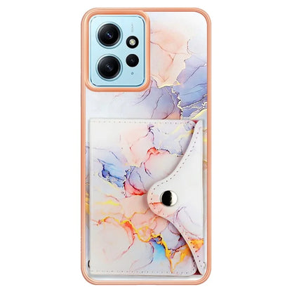 YB Leather Coating Series-9 for Xiaomi Redmi Note 12 4G IMD Case Leather+TPU Kickstand Phone Cover