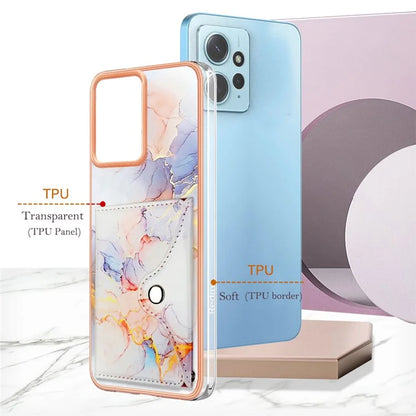 YB Leather Coating Series-9 for Xiaomi Redmi Note 12 4G IMD Case Leather+TPU Kickstand Phone Cover