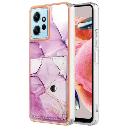 YB Leather Coating Series-9 for Xiaomi Redmi Note 12 4G IMD Case Leather+TPU Kickstand Phone Cover