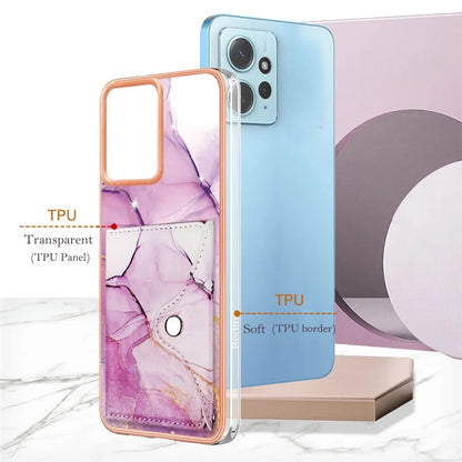 YB Leather Coating Series-9 for Xiaomi Redmi Note 12 4G IMD Case Leather+TPU Kickstand Phone Cover