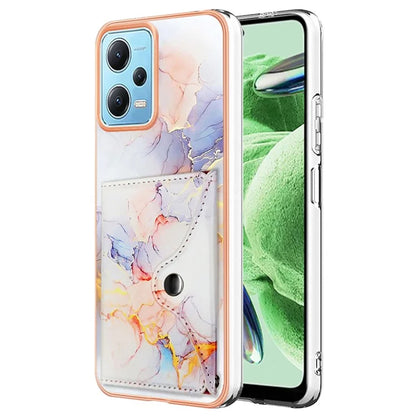 YB Leather Coating Series-9 for Xiaomi Redmi Note 12 5G (Global) Case Kickstand IMD Card Slot PU+TPU Cover