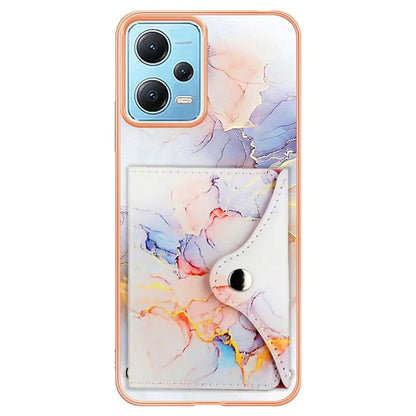 YB Leather Coating Series-9 for Xiaomi Redmi Note 12 5G (Global) Case Kickstand IMD Card Slot PU+TPU Cover