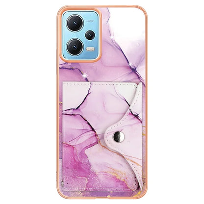 YB Leather Coating Series-9 for Xiaomi Redmi Note 12 5G (Global) Case Kickstand IMD Card Slot PU+TPU Cover
