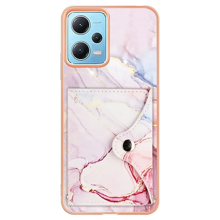 YB Leather Coating Series-9 for Xiaomi Redmi Note 12 5G (Global) Case Kickstand IMD Card Slot PU+TPU Cover