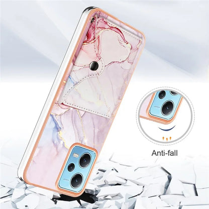 YB Leather Coating Series-9 for Xiaomi Redmi Note 12 5G (Global) Case Kickstand IMD Card Slot PU+TPU Cover
