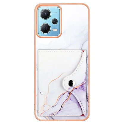 YB Leather Coating Series-9 for Xiaomi Redmi Note 12 5G (Global) Case Kickstand IMD Card Slot PU+TPU Cover