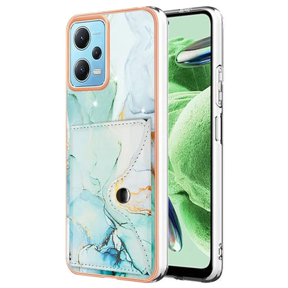 YB Leather Coating Series-9 for Xiaomi Redmi Note 12 5G (Global) Case Kickstand IMD Card Slot PU+TPU Cover