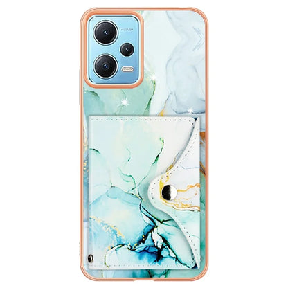YB Leather Coating Series-9 for Xiaomi Redmi Note 12 5G (Global) Case Kickstand IMD Card Slot PU+TPU Cover