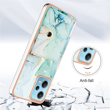YB Leather Coating Series-9 for Xiaomi Redmi Note 12 5G (Global) Case Kickstand IMD Card Slot PU+TPU Cover