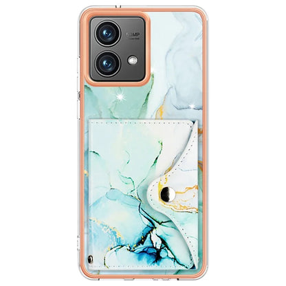 YB Leather Coating Series-9 for Motorola Moto G84 5G Case Card Holder Kickstand IMD Leather+TPU Phone Cover