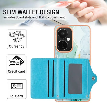 YB Leather Coating Series-9 for OnePlus Nord CE 3 Lite 5G / Nord N30 5G Kickstand Leather+TPU Phone Cover