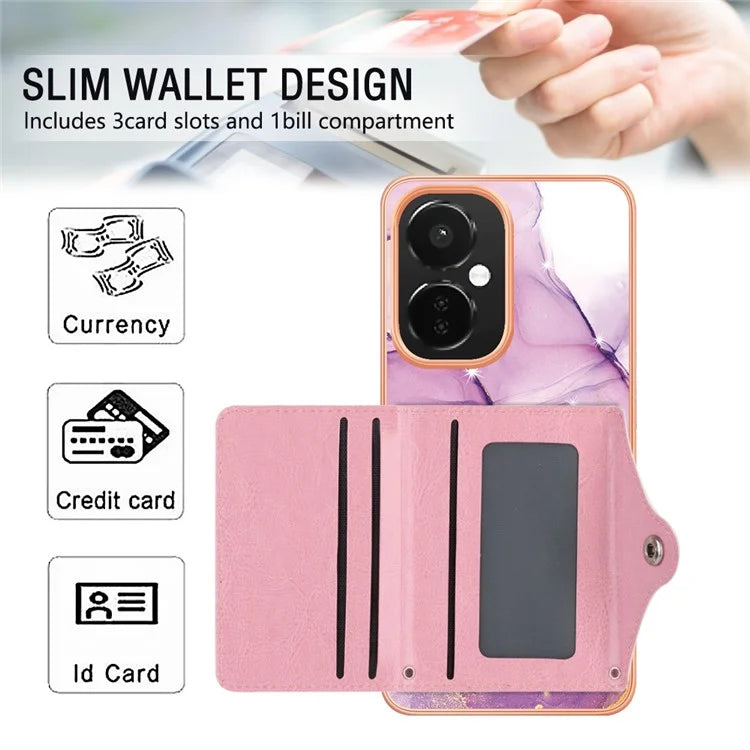 YB Leather Coating Series-9 for OnePlus Nord CE 3 Lite 5G / Nord N30 5G Kickstand Leather+TPU Phone Cover