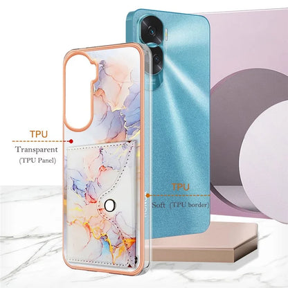 YB Leather Coating Series-9 for Honor 90 Lite 5G / X50i 5G Case Card Slot Kickstand PU+TPU IMD Phone Cover