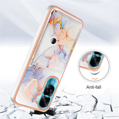 YB Leather Coating Series-9 for Honor 90 Lite 5G / X50i 5G Case Card Slot Kickstand PU+TPU IMD Phone Cover