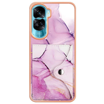 YB Leather Coating Series-9 for Honor 90 Lite 5G / X50i 5G Case Card Slot Kickstand PU+TPU IMD Phone Cover