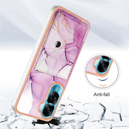 YB Leather Coating Series-9 for Honor 90 Lite 5G / X50i 5G Case Card Slot Kickstand PU+TPU IMD Phone Cover
