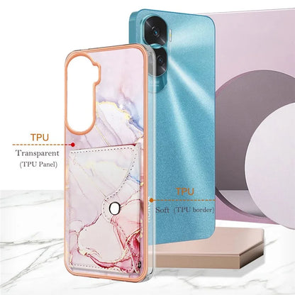 YB Leather Coating Series-9 for Honor 90 Lite 5G / X50i 5G Case Card Slot Kickstand PU+TPU IMD Phone Cover