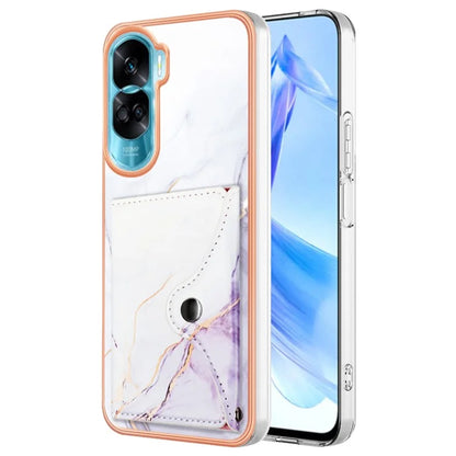 YB Leather Coating Series-9 for Honor 90 Lite 5G / X50i 5G Case Card Slot Kickstand PU+TPU IMD Phone Cover