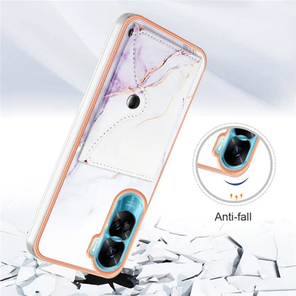 YB Leather Coating Series-9 for Honor 90 Lite 5G / X50i 5G Case Card Slot Kickstand PU+TPU IMD Phone Cover