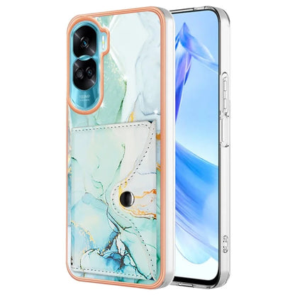 YB Leather Coating Series-9 for Honor 90 Lite 5G / X50i 5G Case Card Slot Kickstand PU+TPU IMD Phone Cover