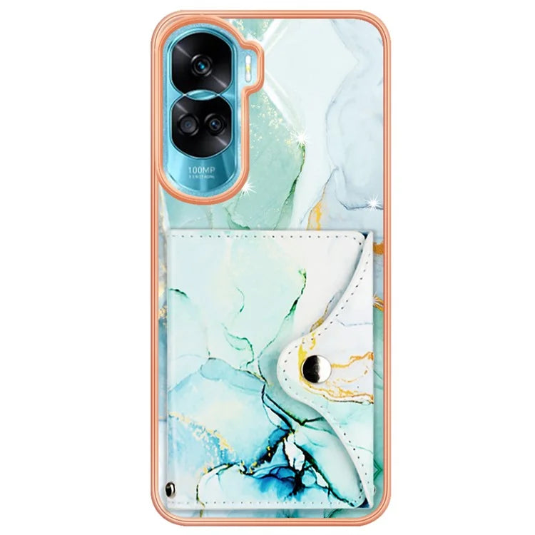 YB Leather Coating Series-9 for Honor 90 Lite 5G / X50i 5G Case Card Slot Kickstand PU+TPU IMD Phone Cover