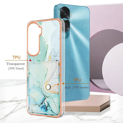 YB Leather Coating Series-9 for Honor 90 Lite 5G / X50i 5G Case Card Slot Kickstand PU+TPU IMD Phone Cover