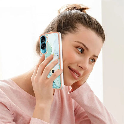 YB Leather Coating Series-9 for Honor 90 Lite 5G / X50i 5G Case Card Slot Kickstand PU+TPU IMD Phone Cover