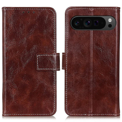 For Google Pixel 9 Pro XL Case Retro Style PU Leather+TPU Shockproof Phone Shell