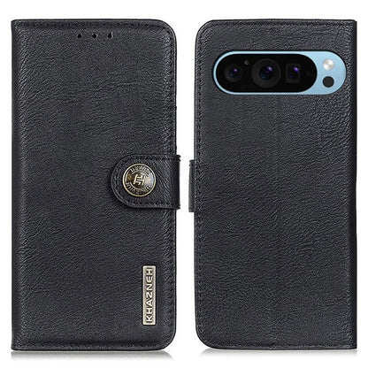 KHAZNEH For Google Pixel 9 / Pixel 9 Pro Case Cowhide Texture Wallet PU Leather Flip Phone Cover