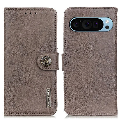 KHAZNEH For Google Pixel 9 / Pixel 9 Pro Case Cowhide Texture Wallet PU Leather Flip Phone Cover