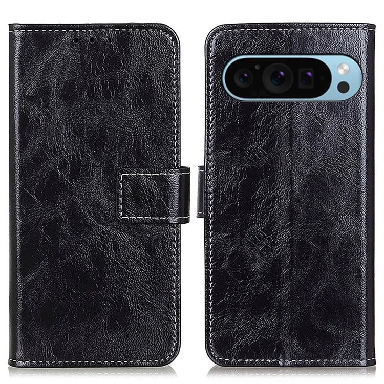 For Google Pixel 9 / Pixel 9 Pro Case Retro Style PU Leather+TPU Shockproof Phone Shell