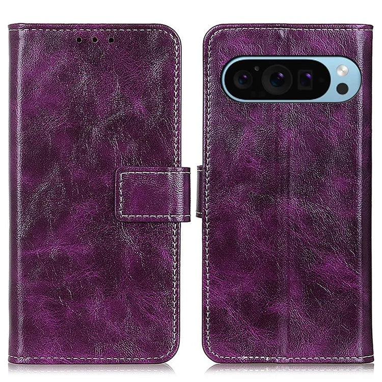For Google Pixel 9 / Pixel 9 Pro Case Retro Style PU Leather+TPU Shockproof Phone Shell