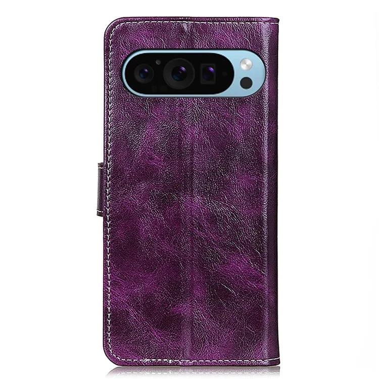 For Google Pixel 9 / Pixel 9 Pro Case Retro Style PU Leather+TPU Shockproof Phone Shell