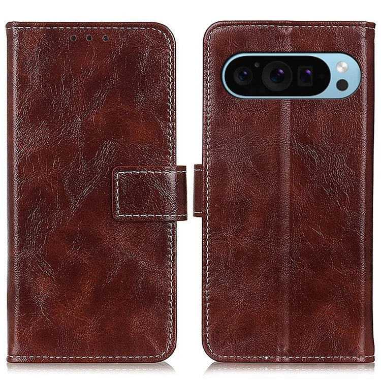 For Google Pixel 9 / Pixel 9 Pro Case Retro Style PU Leather+TPU Shockproof Phone Shell