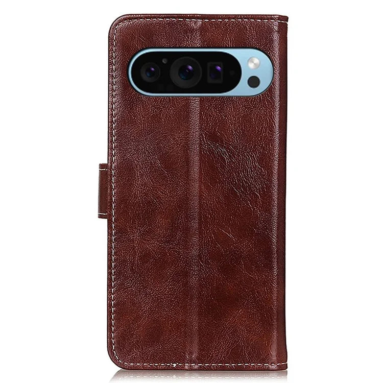 For Google Pixel 9 / Pixel 9 Pro Case Retro Style PU Leather+TPU Shockproof Phone Shell
