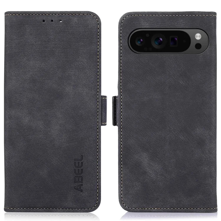 ABEEL For Google Pixel 9 Pro XL Magnetic Phone Case Side Magnetic Clasp Wallet Cover
