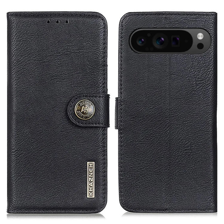 KHAZNEH For Google Pixel 9 Pro XL Wallet Case Cowhide Texture Phone Leather Cover