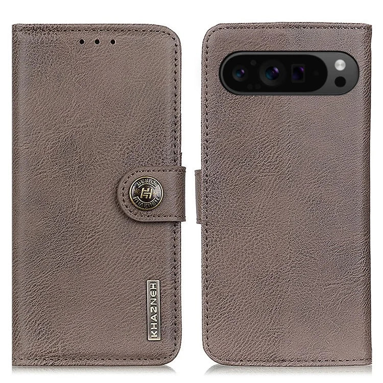 KHAZNEH For Google Pixel 9 Pro XL Wallet Case Cowhide Texture Phone Leather Cover